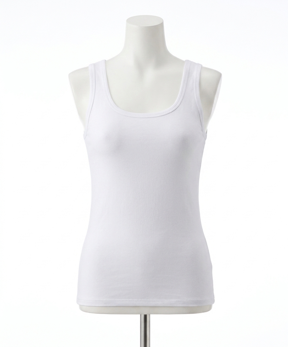 NEW ANGEL APPAREL scoop neck tank top in ivory